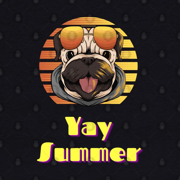 In this picture you see a smiling dog with glasses, who is happy that it's summer and you can go to the beach) by Atom139